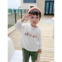 婕秘童装男童长袖t恤宝宝春秋洋气上衣2021新款潮小童秋装儿童打底衫