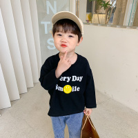 婕秘男童t恤长袖白色上衣秋季薄款百搭儿童打底衫春秋宝宝秋装洋气潮