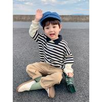 婕秘童装男童长袖t恤小童polo衫春秋薄款纯棉宝宝上衣条纹儿童秋装潮