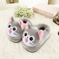 婕秘冬季室内居家卡通棉拖鞋女 学生宿舍可爱保暖全包脚跟棉鞋情侣款