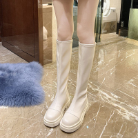 婕秘小个子不过膝长靴女2021新款厚底瘦瘦皮靴春秋单靴网红高筒骑士靴