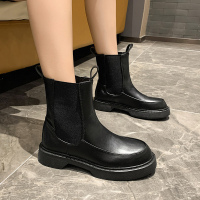 婕秘马丁靴女2021年新款秋季薄款短靴英伦风厚底春秋单靴切尔西烟筒靴