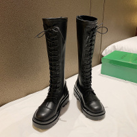 婕秘长筒靴女2021新款春秋显瘦高筒厚底长靴白色过膝小个子骑士靴子鞋