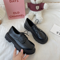 婕秘厚底小皮鞋女2022春季新款复古百搭英伦风黑色单鞋日系jk制服鞋子