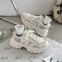 婕秘今年流行的老爹鞋女2022春季新款韩版百搭ins潮港风运动鞋鞋