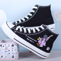 婕秘2022年新款高帮帆布鞋高中小学生板鞋少女孩子运动球鞋软底休闲鞋