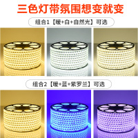 30米装三色灯带led变色七彩家用户外防水客厅吊顶长条线条灯220v