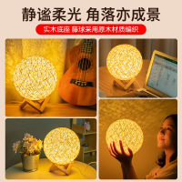 创意ins人气少女心小夜灯网红 卧室床头月球台灯浪漫投影睡眠小灯