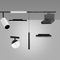 无边框磁吸轨道灯嵌入式无主客厅创意线条形射灯餐厅商业照明