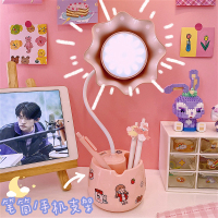 ins风简约led灯学生用宿舍书桌小台灯女可爱花朵夜灯充电插电两用