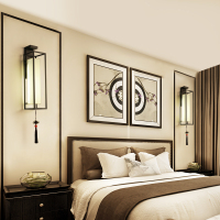 新中式壁灯现代简约卧室床头灯复古客厅楼梯过道禅意中国风背景墙