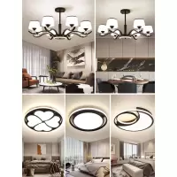 北欧客厅吊灯现代简约家用全屋灯具套餐2020新款黑白风格大厅吊灯