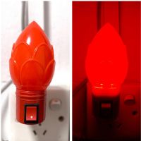 led红莲花红色玫瑰小夜灯带开关婚房喜庆起夜灯壁灯荷花入宅氛围