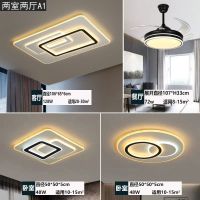 客厅灯led吸顶灯家用大气简约现代长方形卧室餐厅led全屋灯具套餐|FX-两室两厅A1 无安装(客厅灯无极+卧室灯三色)