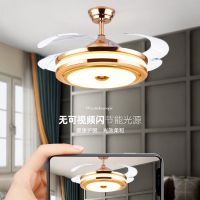 变频风扇灯隐形现代简约吊扇灯餐厅卧室带电风扇吊灯客厅家用