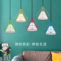 餐厅吊灯三头简约现代吧台阳台单头钻石北欧风铁艺家用餐桌灯饰