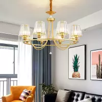 现代新中式吊灯简约卧室创意餐厅书房客厅家用金色水晶轻奢吊灯具
