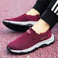 正品知 足力健 身老人鞋女夏季妈妈鞋中老年网面透气运动鞋软底防滑健步鞋男