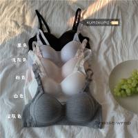 述雅早春2021新款韩版学生纯色抹胸内衣女薄款纯棉无钢圈小胸聚拢文胸