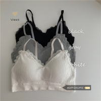 述雅性感无钢圈蕾丝吊带抹胸聚拢内衣女学生防走光打底美背裹胸小背心