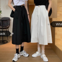 述雅白色半身裙女春装2021新款中长款包臀裙子高腰显瘦遮胯a字工装裙
