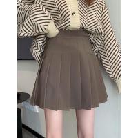 述雅百褶裙女2021春秋新款时尚黑色包臀裙子高腰显瘦遮胯a字半身短裙