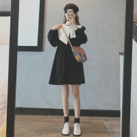 述雅衬衣马甲两件套新款高腰显瘦中长款白色连衣裙短款系带不规则披肩