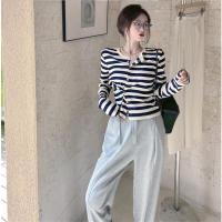 述雅大码胖妹妹显瘦套装2021年早春女装韩版网红设计感上衣长裤两件套