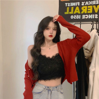 述雅2021胖MM新款时尚性感洋气小吊带大码女装蕾丝设计感显瘦打底背心