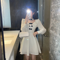 述雅大码女装2021新款赫本风名嫒心机连衣裙胖MM时尚收腰显瘦洋气裙子