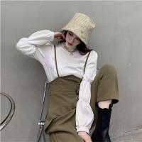 述雅胖MM韩版设计感显瘦两件套2020初秋新款大码女装百搭减龄背带裤女