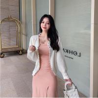 述雅新款2020初秋胖MM修身减龄心机两件套大码女装洋气显瘦褶皱连衣裙