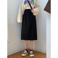 述雅145小个子直筒裙中长150cm矮个子显高155春秋开叉高腰半身裙女xs