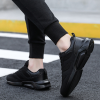 述雅2021春季新款黑色运动休闲鞋男士轻便跑步鞋网面透气旅游鞋男鞋子