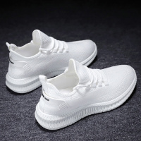 述雅2021春季新款男针织鞋百搭袜子男士休闲鞋潮流网面鞋透气时尚男鞋