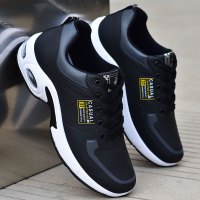 述雅男鞋秋冬季新款防水休闲鞋百搭潮鞋跑步鞋防滑工作鞋皮面运动鞋男