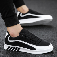 述雅帆布鞋男春季2021新款韩版潮流休闲板鞋运动网红百搭黑色潮鞋