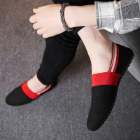 述雅2021新款潮流男鞋夏季潮鞋豆豆鞋精神社会小伙一脚蹬百搭休闲布鞋