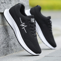 述雅夏季鞋子男2021新款飞织运动鞋男透气跑步鞋男士潮流网面休闲鞋男