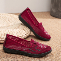 述雅老北京布鞋女鞋网鞋单鞋软底耐磨透气轻便中老年妈妈鞋懒人鞋