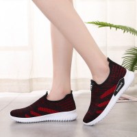 述雅妈妈鞋夏季中老年人一脚蹬透气网面软底懒人休闲老北京布鞋女