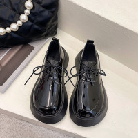 述雅厚底黑色系带小皮鞋女2021年秋季新款英伦风日系大头玛丽珍鞋子