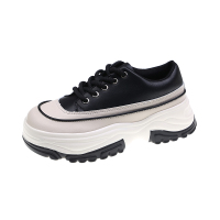 述雅2022新款厚底丑萌大头鞋女秋冬日系软皮增高松糕休闲运动老爹鞋