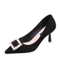 述雅高跟鞋女春秋2022年新款设计感小众气质性感加绒尖头韩版细跟单鞋