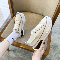 述雅帆布鞋子女潮鞋百搭ins火韩版2022春新款松糕厚底板鞋