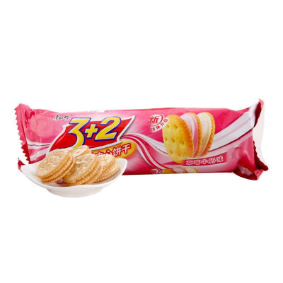 康师傅 3 2酥松夹心饼干(草莓牛奶味)118g/袋
