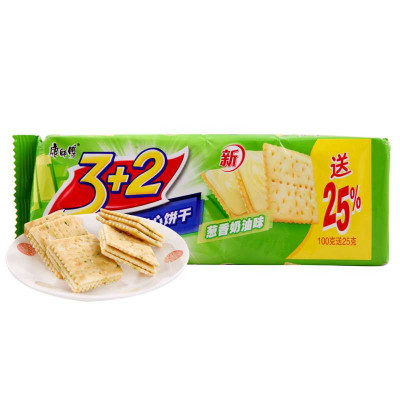 康师傅 3+2苏打夹心饼干(葱香奶油味)125g/袋