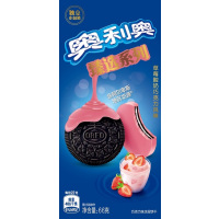 奥利奥臻选系列草莓酸奶巧克力风味涂层饼干66g/盒