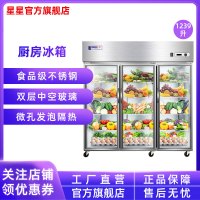 星星(XINGX) BC-1480Y 厨房商用保鲜操作台1239升 不锈钢六门 厨房冰箱 冷藏冰柜 展示柜 商用厨房冷柜