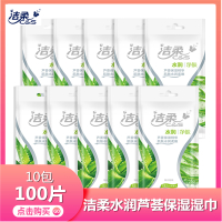 洁柔湿巾纸10包100片独立包装小包湿巾纸便捷式成人私处去油擦脸湿巾纸房事湿巾